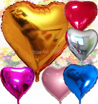 Рожден ден доставка на сватбена украса хелий размер 32 инча сърцето алуминиево фолио балони червен цвят сребрист вариант 10 бр./лот
