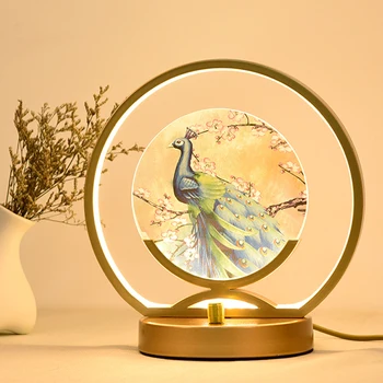 Ръководство за Димиране китайски малка странична масичка лампа LED спалня топло творчески романтична home decor настолна лампа