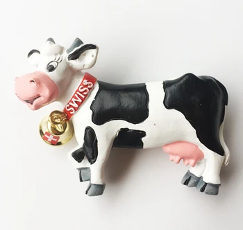 Ръчно рисувани швейцария звънец крава Кукувицата на часовника 3D магнити за хладилник туристически сувенири хладилник магнитни стикери подарък