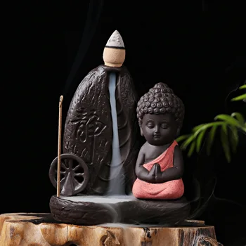 С 70шт шишарки малък монах кадилница обратен поток на тамян шишарки горелки тамян пръчка Буда горелки
