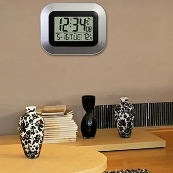 Самонастраивающиеся дигитални стенни часовници Home Office Декор Wall Clock With Indoor Температура hot search