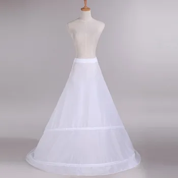 Сватбени долните прагове с влак бял 2 обръч долната пола с обръч за булката официална рокля русалка модни аксесоари за сватба