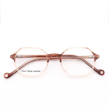 Сверхлегкая Шестостенни Дограма Точки Ръчна Изработка На Очила За Късогледство Прозрачни Лещи За Оптични Очила, Прозрачни Очила Ацетатные Очила