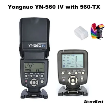 Светкавица YongNuo YN-560 IV Speedlite с безжичен предавател на YN560-TX за фотоапарат Nikon D90 D800 D810 D700 D610 D7000 D7100 D5200