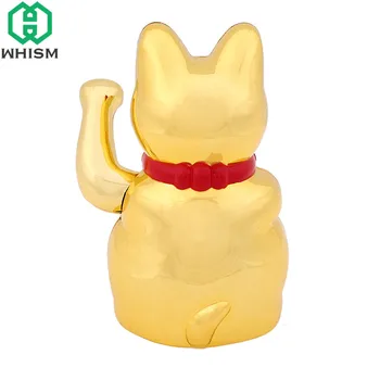 Свирка трясущейся ръка Лъки котка богатство на мода котки Класически Златен Oranment за декориране на домашния офис богатството на състоянието на Фън Шуй занаяти