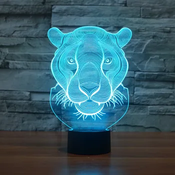 [Седем неонови]безплатна доставка Лъв акрилни 7 цвята настолна лампа 3D лампа новост Led Night Light Millennium Falcon Light