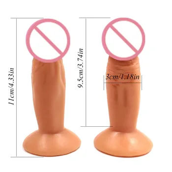 Секс магазин горещ женски мастурбатор изкуствени вибратори с реалистичен гъвкаво пенис с Присоской15*3 см медицински PVC секс играчки за жени