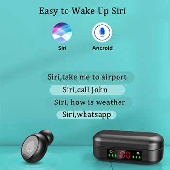Сензорно управление слушалки V8 Bluetooth слушалки TWS слушалки 5.0 безжични слушалки водоустойчив с дисплей с микрофон за Android и iOS