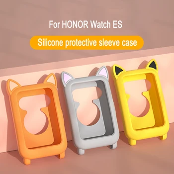 Силиконов калъф за ЧЕСТТА Watch ES силиконов калъф сладък карикатура устойчиви на надраскване часовник ES аксесоари котка слушалки, калъф подарък