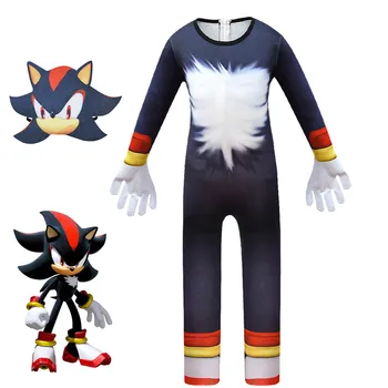 Син/червен/черен Sonic на Таралеж Costume Children Game Character cosplay Хелоуин костюми за деца Маска/шапка