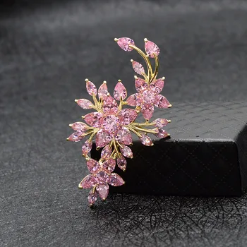 Синди Xiang кубичен цирконий цвете брошки за жени елегантна и луксозна мода завод за жени есен високо качество на бижута в 3 цвята