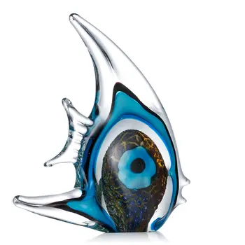 Синята лента, тропически риби Tooarts стъклена скулптура декорация на дома стъклена статуетка начало декор декорация на дома, аксесоари за дома