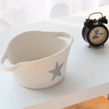 Скандинавска елегантен памук петолъчна звезда памук, тъкане на кошници, кутии за съхранение на въже хозтовары разни