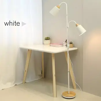Скандинавски дървен под лампа прост E27 LED ковано желязо самоличността на вертикално регулируеми лампи за дневна спалня кабинет