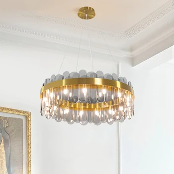 Скандинавски стъкло златен полилей осветление таван led висящи лампи модерна трапезария кухня осветителни тела за дома интериор лампа