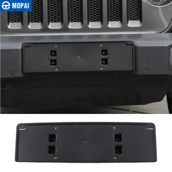 Скоба регистрационен номер MOPAI за Jeep Wrangler JL 2018+ ABS авто предни притежател на регистрационна табела за Jeep Wrangler 2019 автомобилни аксесоари