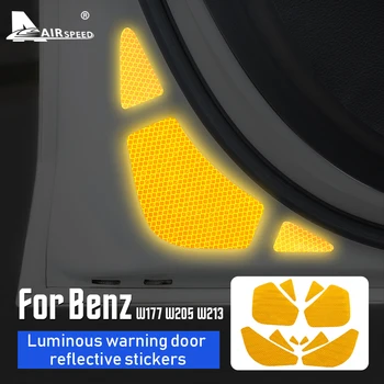 Скорост на въздуха за Mercedes Benz A C E Class W213 W177 W205 аксесоари за интериорна декорация на врати светлинна аларма светоотражающая стикер