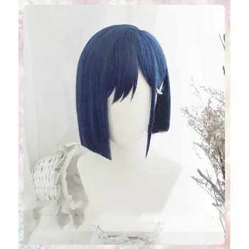 Скъпа в FRANXX 015 cosplay перуки Ичиго перуки 24 см къси сини синтетични косми е Perucas cosplay перука+ перука cap