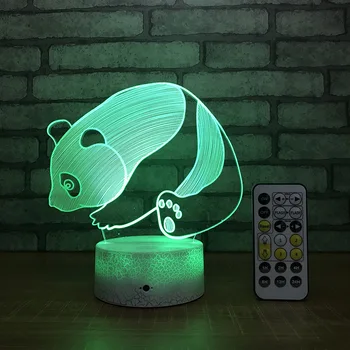 Сладко Panda Ub Nightlight Creative Colorful Acrylic Crafts Wholesale Led Night Light Children ' s room decoration 3D Kids Lamp
