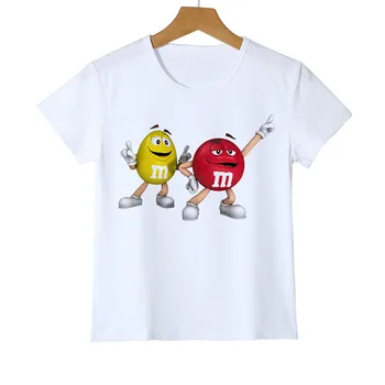 Сладък детски t-shirt 3D Boy/Girl chocolate beans MM print смешни streetwear t shirt Аниме Short Sleeve Baby Тениски olome912