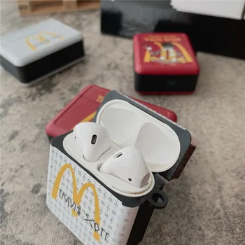 Сладък квадратен забавен Скот Травис x Макдоналд клоун Безжична Bluetooth калъф за слушалки AirPods Pro 2 1 Box 3D мека капачка слушалки