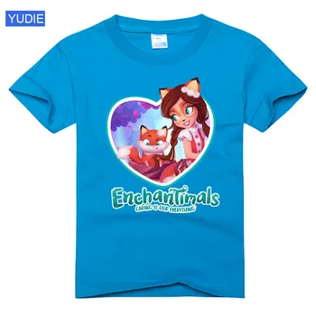сладък тениски за момичета Enchantimals Майк мода дете детски 2020 летни дрехи Детски дрехи на децата костюм дете топ