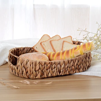 Сламена кошница за съхранение на всички всячины ръчно изработени настолна кошница за съхранение на кухненски хляб кошница за съхранение на домашни принадлежности