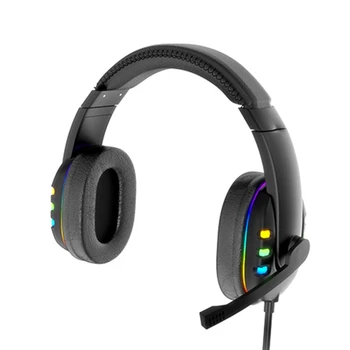 Слушалки стерео звук LED Gaming Headset цветни led палатка слушалки жичен детска светещ слушалки за PC, PS4