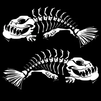 Смешно скелет на риба украса врати етикети автомобилни стикери аксесоари предното стъкло аксесоари за PVC 20cm х 17см