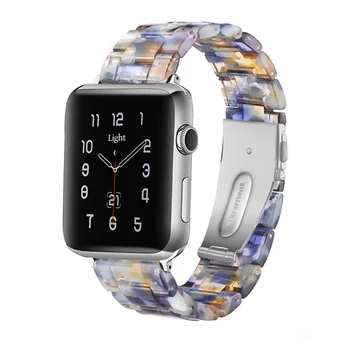 Смола гривна каишка за apple watch band 4 5 44 мм 42 мм 40 мм 38 мм Кореа неръждаема стомана обтегач ремък за часа iwatch 5/4/3/2/1
