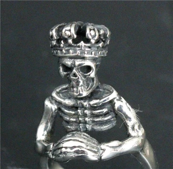 Спад на кораба Короната череп мъжки пръстен от неръждаема стомана 316L полиране на мода пънк реколта Крал пръстен на череп