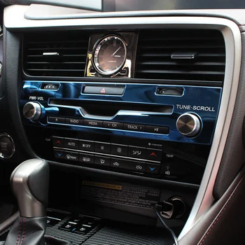 Средната контрол на CD панел капак завърши стикер от неръждаема стомана оформление на автомобили и аксесоари за интериора на Lexus RX 200t 450h 2016-2020
