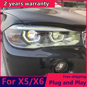 Стайлинг за кола за BMW X6/X5-2017 фарове за BMW X5/X6 главоболие фенер Auto LED DRL Double Beam ALL LED светлини