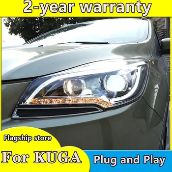 стайлинг на автомобил за Ford Escape, Kuga фарове U angel eyes 2013-за Kuga LED light bar Q5 bi xenon лещи led лампа за проектор