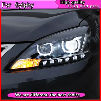 Стайлинг на автомобили, оформление на автомобили за Nissan Sylphy фарове 2012-Sentra led светлини LED DRL bi xenon лещи с висок близък бой светлина