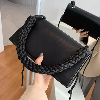 Старинни площада Crossbody чанта 2020 мода ново качество изкуствена кожа дамски дизайнерска чанта плътен цвят на рамото чанта