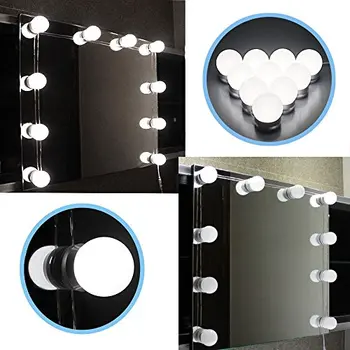 Супер LED 12V огледало за грим лампа Холивуд суета светлини бесступенчатое Димиране с монтиран на стената лампа 6 10 14bubbs комплект за тоалетна масичка