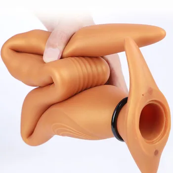 Супер дълга анален накрайник надуваем дълъг вибратор огромни бъчви мъниста БДСМ секс играчка за мъже, жени, гей ануса влагалището, удължител за масаж на простатата