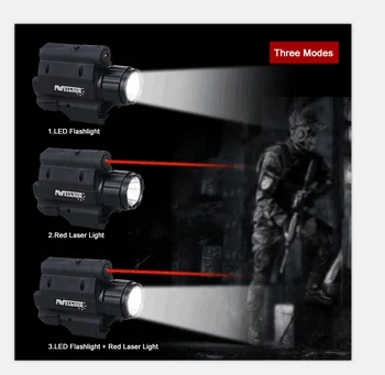 Тактически XPG-R5 LED оръжие пистолет светлина червената точка на лазерния мерник на Еърсофт пистолет светлина комбо лов фенерче за 20 мм релсите пистолет Пистолет