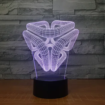 Творческа илюзия лампа LED Night Light 3D абстрактна графика акрилни цветни наклон атмосфера на лампата е новост осветление Drop Ship