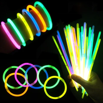Творчески Glow Stick 50шт на Едро Light Glow изобилие пръчки гривна огъване на светлината, гъвкав мулти цветни неонови етикети на партията