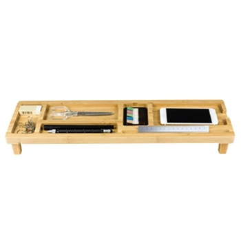 Творчески маса организатор офис канцеларски материали притежателя бамбук маса писалка притежател на многофункционална кутия за офис аксесоари