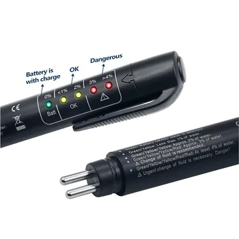 Тестер за спирачна течност 5 LED Auto Diagnostic Brakes Pen Testing Portable Vehicle Auto за DOT3 DOT4