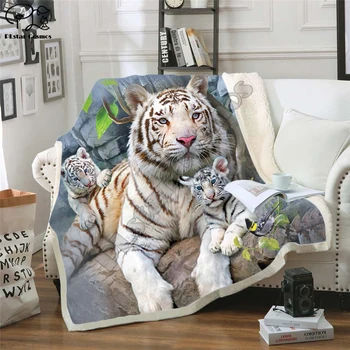 Тигър 3D печат плюшевое Флисовое юрган един възрастен мода завивки, домашен офис моющееся одеяло ежедневното деца момичета Шерпа одеяло animal03