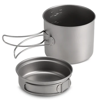 Титан гърне гърне набор от супер Титановая чаша Чаша вода е лесен къмпинг комплект съдове за готвене преносим кулинария инструмент със сгъваема дръжка