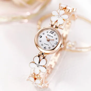 Топ марка JW Кристал гривна ръчен часовник жени луксозни розово злато кварцови часовници часовници дамски часовници relojes para mujer кол saati
