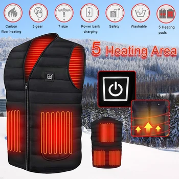 Топъл дизайн умен нагревателен жилетка електрически отопление дрехи USB отопление 3 предавки, регулируеми топло електрически нагревателен жилетка