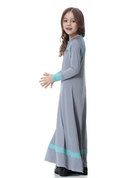 Традиционните мюсюлмани Ислямска Арабия, Дубай, Саудитска Малайзия момиче с дълъг ръкав и по-дълга рокля Абая кафтан ислямски Детски рокли S-XXXL