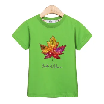 Тропически ананас детска тениска ретро листа момчета дрехи с къс ръкав печат върховете детски момичета риза 3-14 летни памучни детски тениски