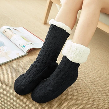 удебеляване на двойна руно чехли коледни чорапи топли зимни чорапи жени 7 цвята 2018 нови постъпления